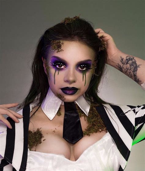 BEETLEJUICE 🖤💚💜 Easy Halloween Makeup! | Makeup inspiration, Halloween ...