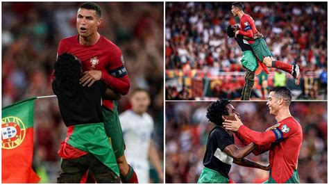 Ronaldo Shares Warm Hug With Pitch Invader, Touching Video Melts Hearts