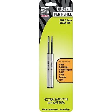 Zebra F-301, F402, F-701 Pen Refill, Fine Point, Black | Staples®