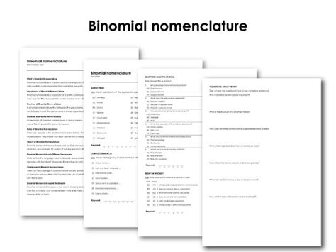 Free binomial nomenclature worksheet, Download Free binomial nomenclature worksheet png images ...