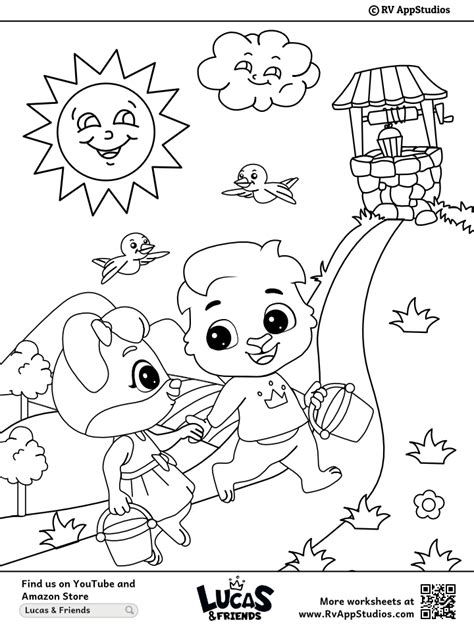 Jack And Jill Coloring Page for Children to Color.