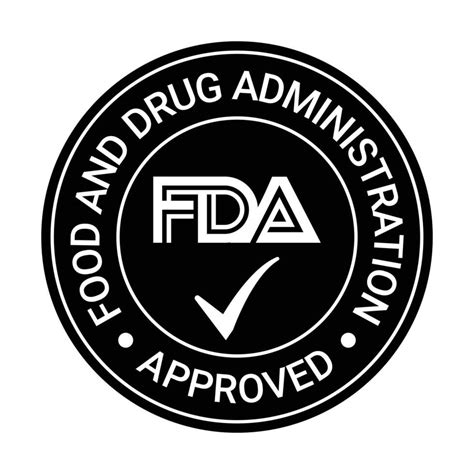 FDA Or Food and Drug Administration Approved Seal, Badge, Emblem, Label ...