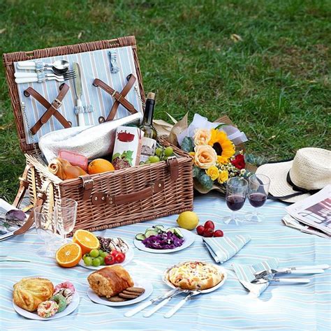 Picnic Basket Large Willow Hamper W/ Insulated Cooler - Etsy