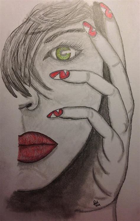 Green Eyes Drawing by Ironrick Arts - Fine Art America