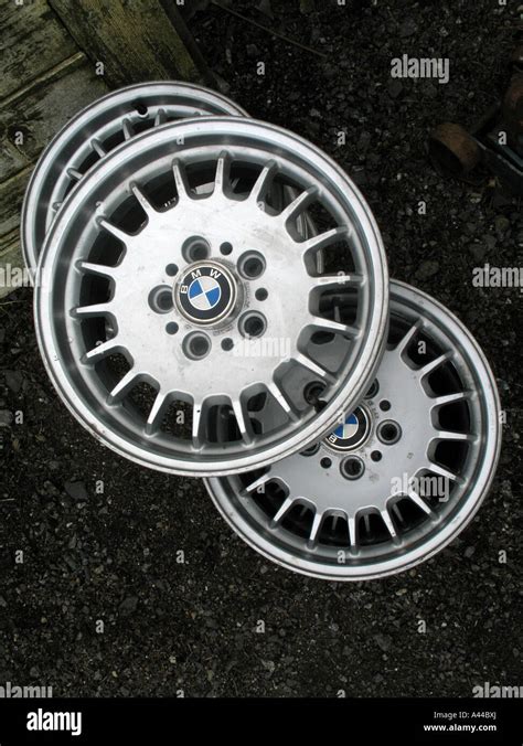 BMW alloy wheels at auction sale UK Stock Photo - Alamy