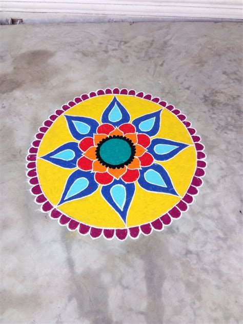 Colorful Round Rangoli Design for Diwali Craft