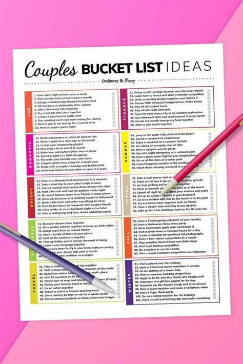 Couples Bucket List: 100+ Fun Things to Do as a Couple - Ordinary and Happy