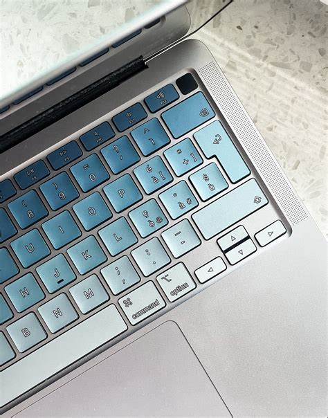 Metallic Blue Ombre Laptop Keyboard Stickers | Keyshorts