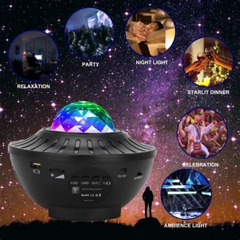 STARRY SKY PROJECTOR Light USB Galaxy Star Night Lamp LED with Ocean Wave Remote £27.99 ...