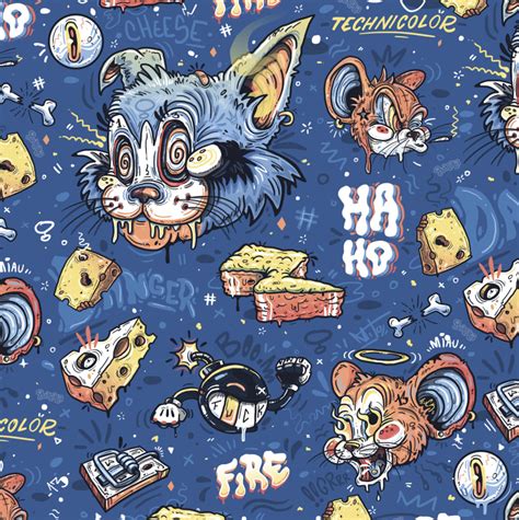 Tom & Jerry pattern // fan art | Domestika