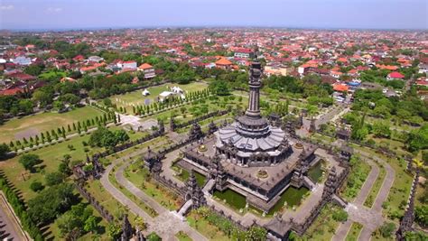 Time Lapse View Of The Bajra Sandhi Monument At Sunset In Denpasar City, Capital Of Bali ...