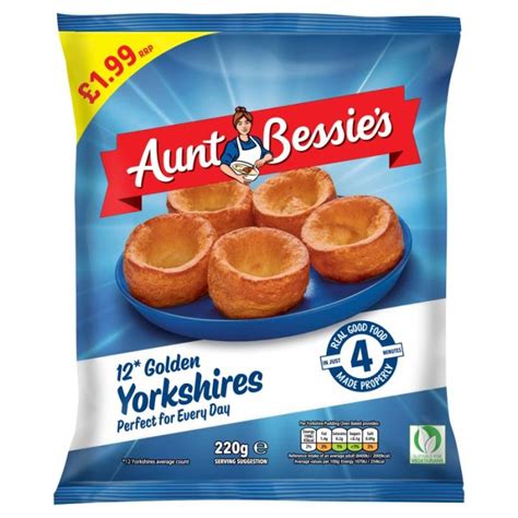 Aunt Bessie's 12pk Golden Yorkshire Puddings 220g (12 Pack) Price Marked £1.99