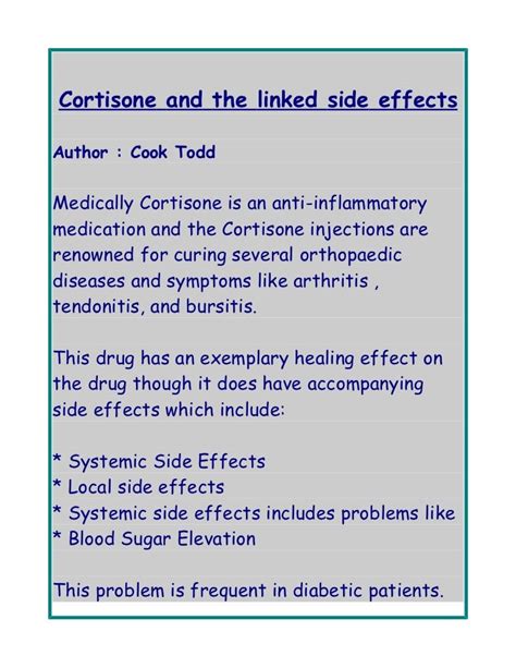 Cortisone and the linked side effects