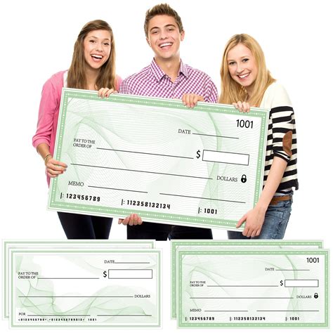 Buy Big Check Large Check Blank Check Giant Big Checks for Presentations Fake Funny Jumbo ...