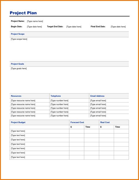 Project Plan Template Word | Business Mentor