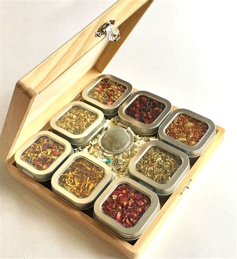 Herbal Tea Sampler Gift Set 8 Tins of Loose Leaf Decaf Tea in image 0 ...