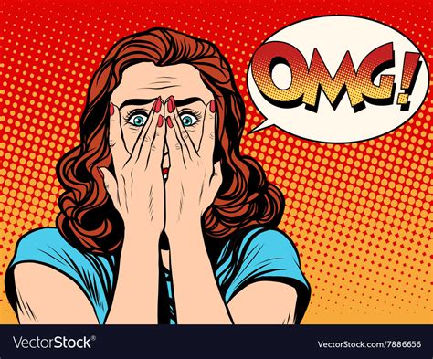 Surprised omg shocked woman Royalty Free Vector Image