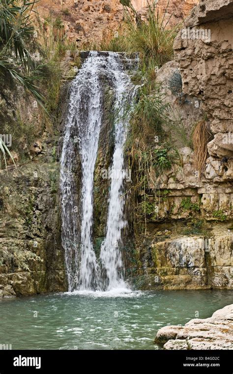 Waterfall in Ein Gedi National park, Israel Stock Photo - Alamy