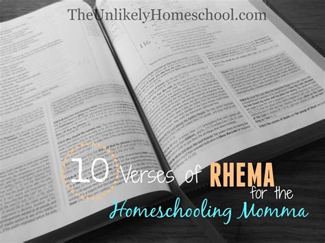 10 Verses of RHEMA for the Homeschooling Momma | Homeschool ...