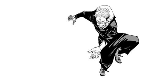 Sukuna Yuji Itadori Jujutsu Kaisen Anime Boys Manga White Background Simple Background Wallpaper ...