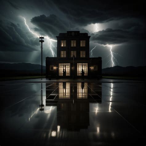 Premium AI Image | Scary House With stormy clouds