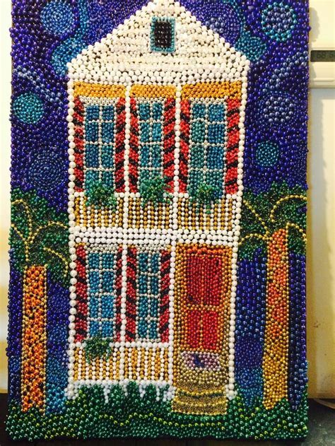 Mardi Gras Bead Art | everything | Pinterest | Mardi gras beads, Mardi gras crafts, Bead art