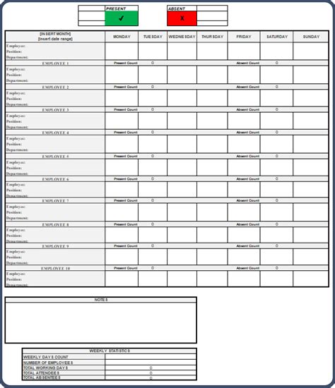 Employee Attendance Tracker Excel Templates (2023)