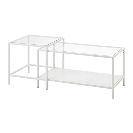 Amazon.com: Ikea Nesting tables, set of 2, white, glass 1828.21114.1810: Kitchen & Dining