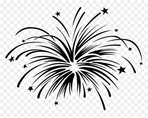 Black And White Transparent Background Firework Clipart - Fireworks ...