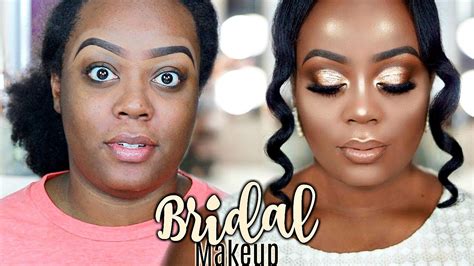 FULL FACE Bridal/Wedding Makeup Tutorial on Dark Skin - YouTube