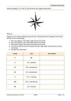 Compass direction angles | KS3-4 maths | Teachit