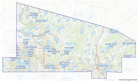 Map of Vilas County, Wisconsin - Thong Thai Real