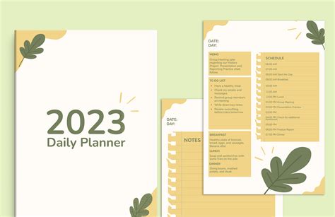 2023 Dated Daily Planner Template in Illustrator, PDF, Word - Download | Template.net