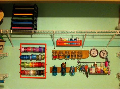 Craft closet organization- Loving the ribbon frame | Craft room closet, Craft closet ...