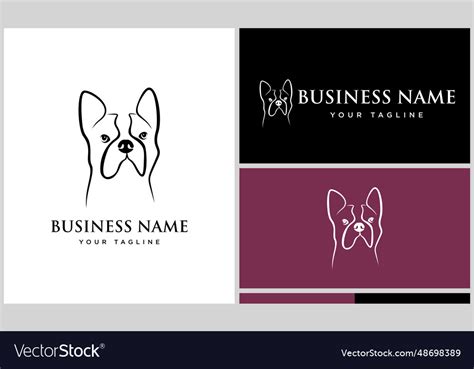 Line art bulldog logo template Royalty Free Vector Image