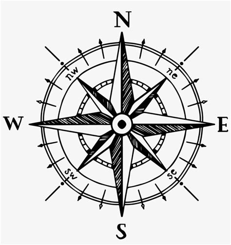 Compass Rose Png - Compass Rose Hand Drawn - Free Transparent PNG ...