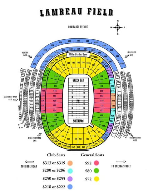 Packers.com | Seating Diagram | Green bay packers vs chicago bears, Green bay packers clothing ...