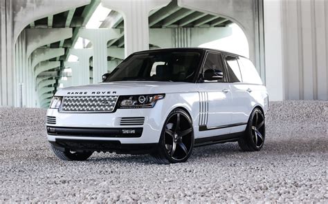 Download wallpapers Range Rover Vogue, White luxury SUV, tuning Range ...