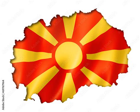 Macedonian flag map Stock Illustration | Adobe Stock