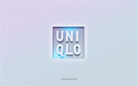 Download wallpapers Uniqlo logo, cut out 3d text, white background ...