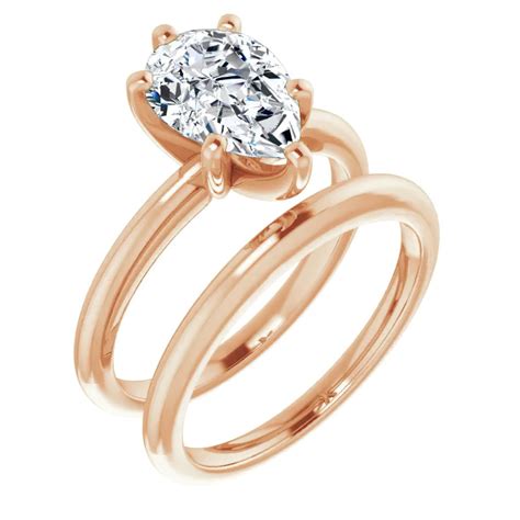 Pear Cut Moissanite Solitaire Ring - sol422-pear - MoissaniteCo.com