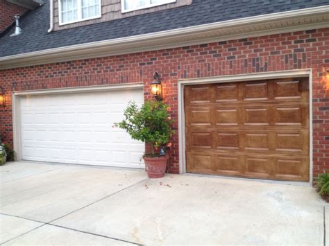 Gel stained garage doors to look like wood. | Garage door colors, Garage door design, Garage doors