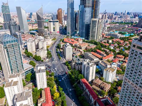 Premium Photo | Aerial photography of tianjin city architecture landscape skyline