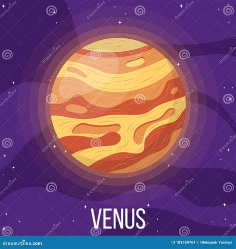 Venus Planet in Space. Colorful Universe with Venus Stock Vector - Illustration of astronomy ...