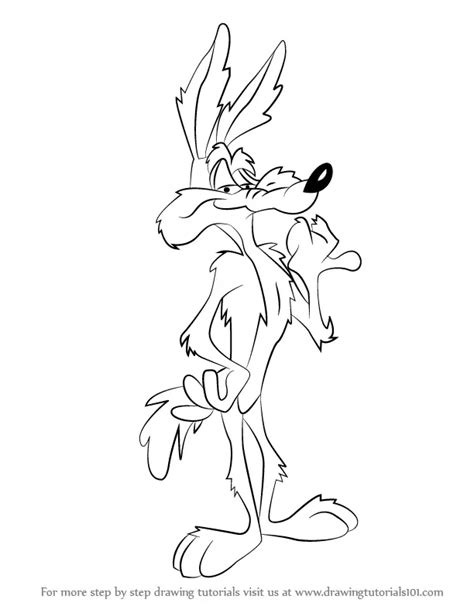 How to Draw Wile E. Coyote from Looney Tunes (Looney Tunes) Step by ...