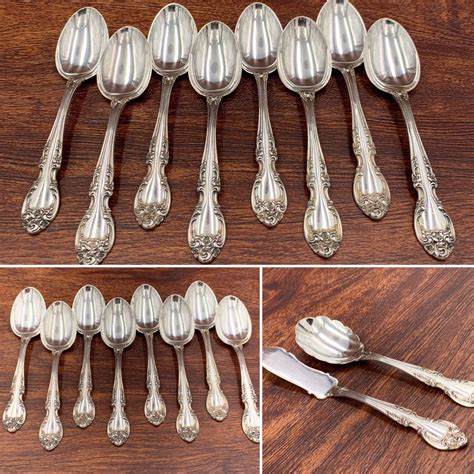 RESERVED FOR PURCHASE Vintage Sterling Silverware set, Gorham Melrose Service for 8, Ornate ...