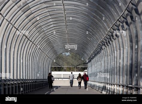 Pedestrian walkway to the Mexican border crossing, Otay Mesa ...