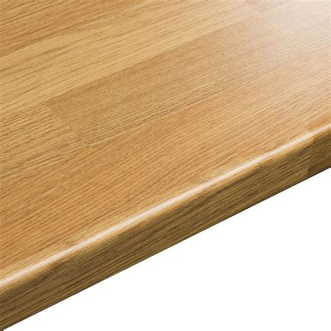 38mm B&Q Oak Block Laminate Square Edge Kitchen Breakfast Bar | Departments | DIY at B&Q ...