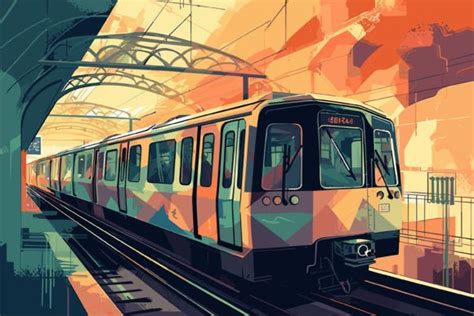 Vector Art Metrorail Station Metro Train Graphic by info.tanvirahmad · Creative Fabrica