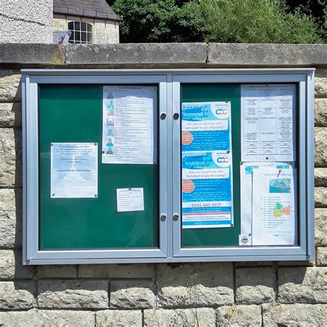 Ventus Outdoor Double Door Wall Mounted Notice Board - Church Noticeboards